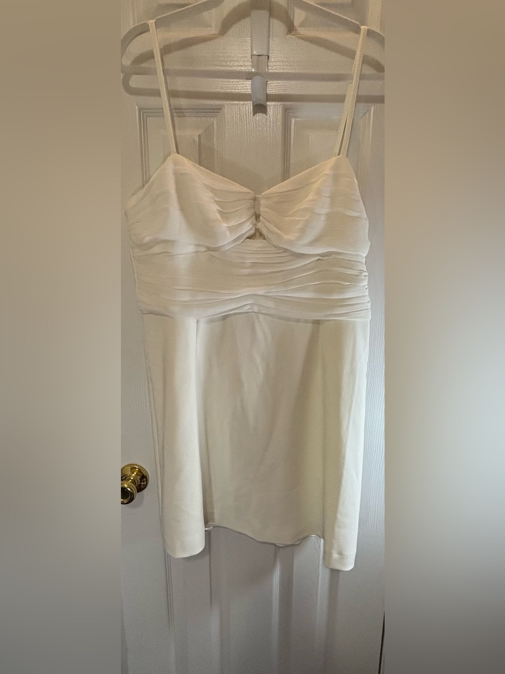 French Connection Summer White Ruched Bust Mini Dress - Picture 2 of 8